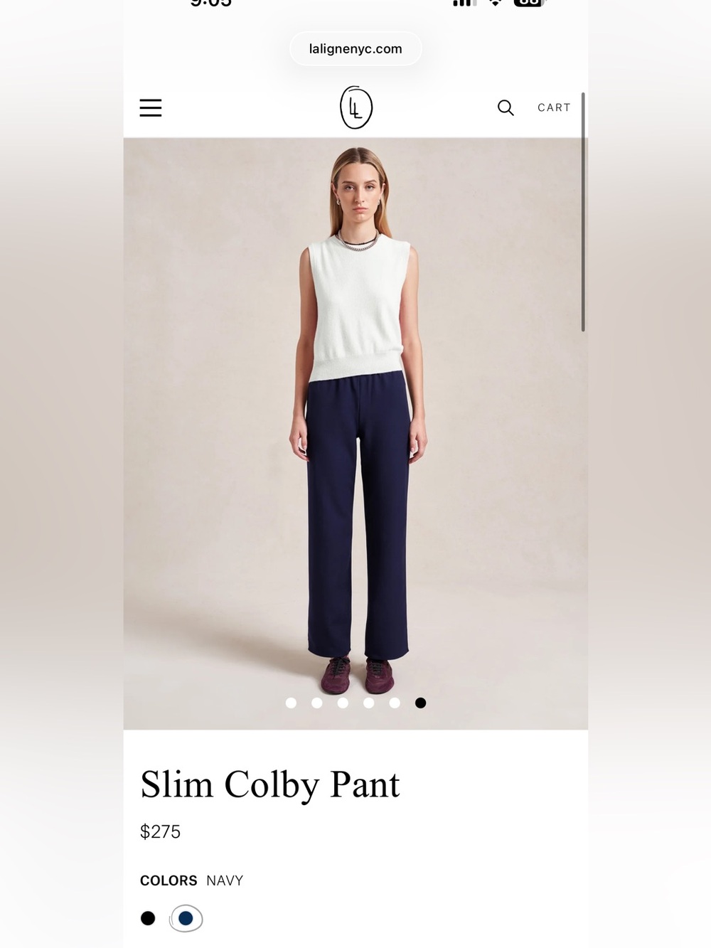 La Ligne slim Colby pant navy XS